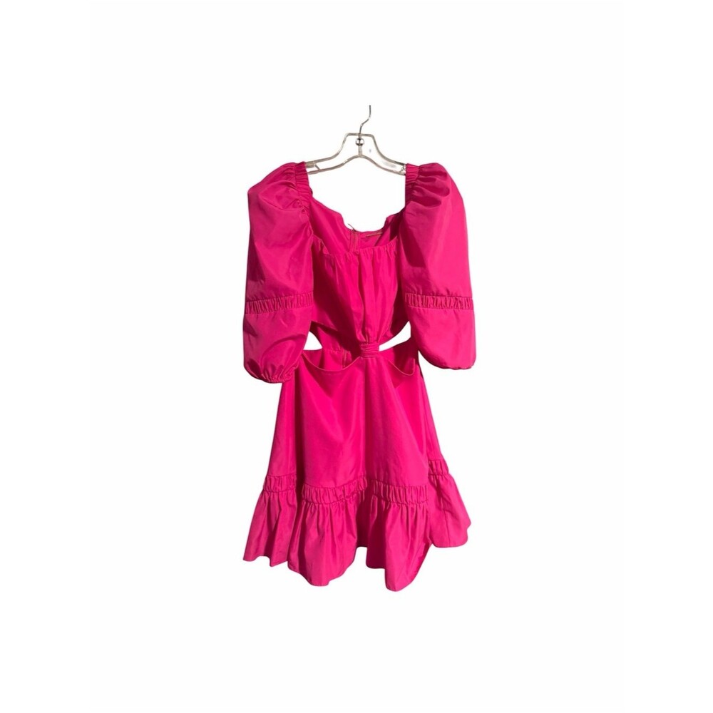 Alexis Bertana Puff Sleeve Cut Out Mini Dress Vacation Tropical Resort Wear - Picture 4 of 11